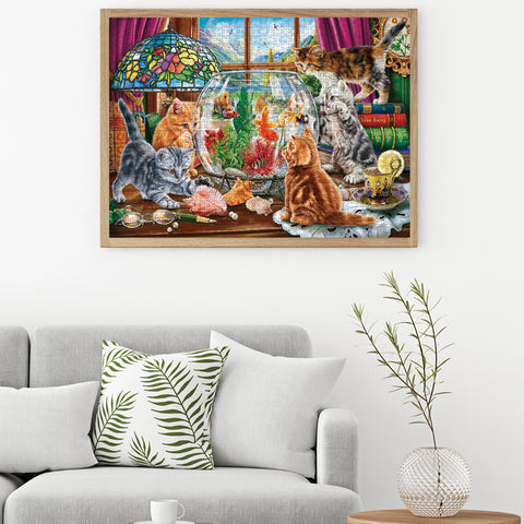 Kittens and Aquarium 1000 Piece Jigsaw Puzzle