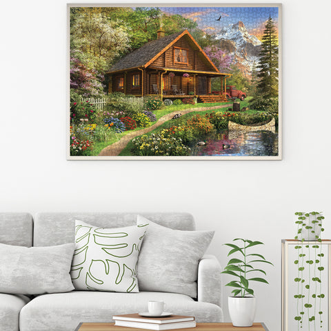 Log Cabin Home 1500 Piece Jigsaw Puzzle