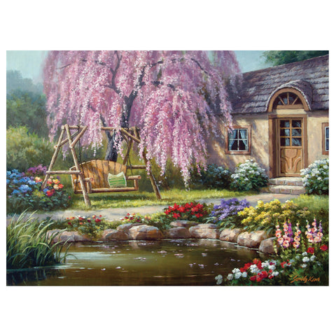 Cherry Blossom Cottage 1000 Piece Jigsaw Puzzle