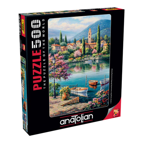 Village Lake Afternoon 500 Piece Jigsaw Puzzle
