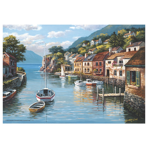 Village on the Water 500 Piece Jigsaw Puzzle