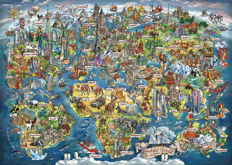 Puzzle World's map Grafika-P-02988 3000 pieces Jigsaw Puzzles
