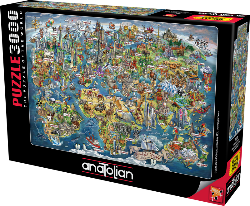 Anatolian Puzzle - Wonderful World Map, 3000 Piece Puzzle, #4923