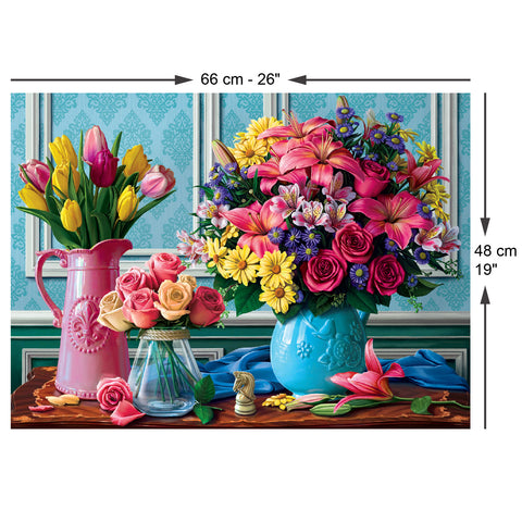 Flowers in Vases 1000 Piece Jigsaw Puzzle