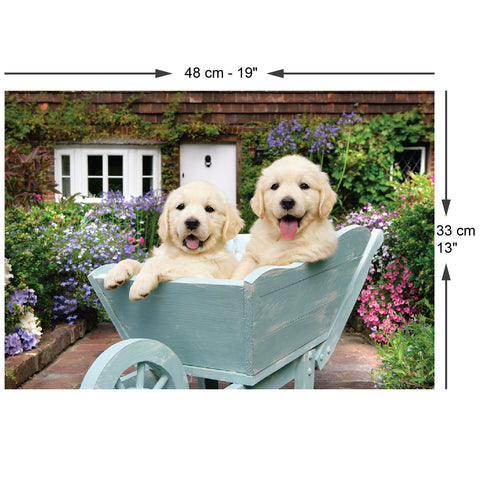 Puppies in a Wheelbarrow 260 Piece Jigsaw Puzzle