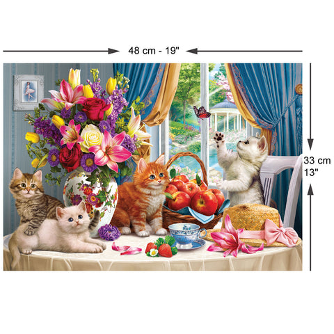 Fluffy Kittens in the Living Room 260 Piece Jigsaw Puzzle
