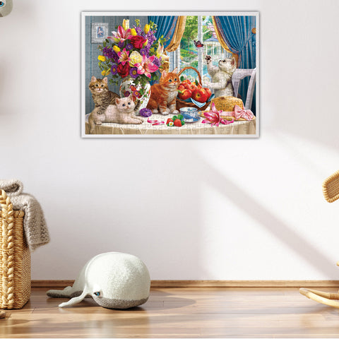 Fluffy Kittens in the Living Room 260 Piece Jigsaw Puzzle