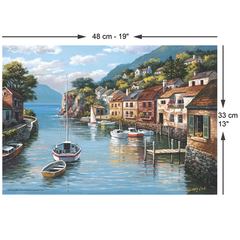 Village on the Water 500 Piece Jigsaw Puzzle