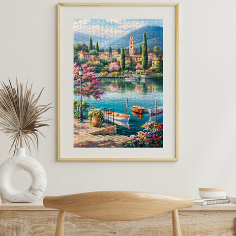 Village Lake Afternoon 500 Piece Jigsaw Puzzle