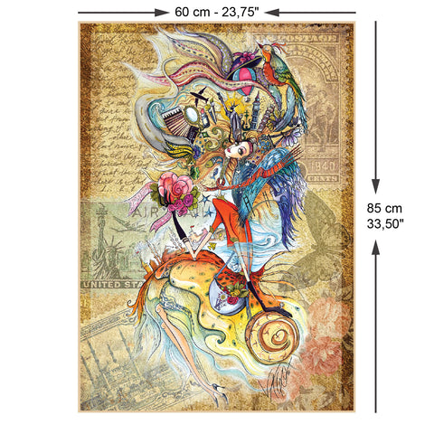 Circassian Girl Traveling the World 1500 Piece Jigsaw Puzzle