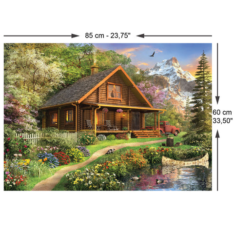 Log Cabin Home 1500 Piece Jigsaw Puzzle