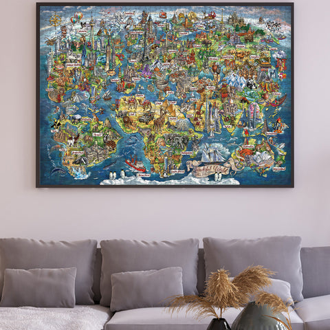 Wonderful World Map 3000 Piece Jigsaw Puzzle