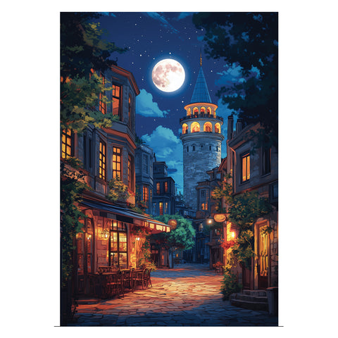 Galata at Fullmoon 500 Piece Jigsaw Puzzle