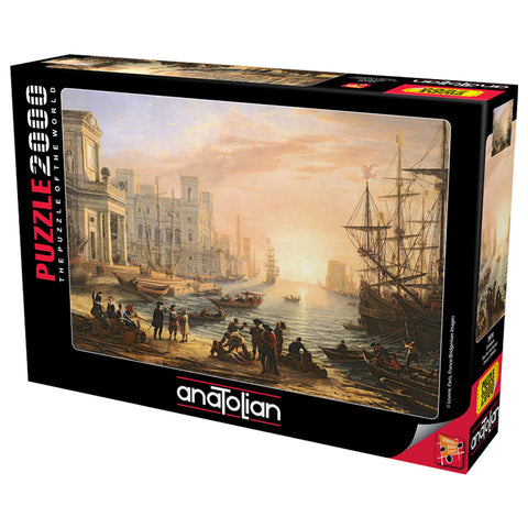 Sea Port At Sunset 2000 Piece Jigsaw Puzzle