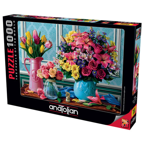 Flowers in Vases 1000 Piece Jigsaw Puzzle