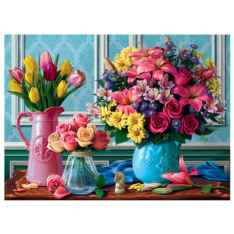 Flowers in Vases 1000 Piece Jigsaw Puzzle