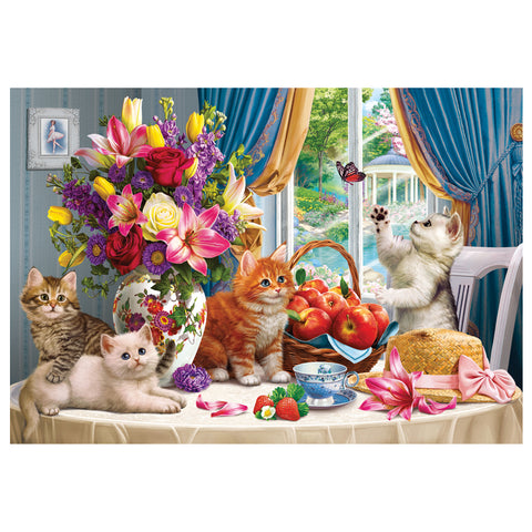 Fluffy Kittens in the Living Room 260 Piece Jigsaw Puzzle