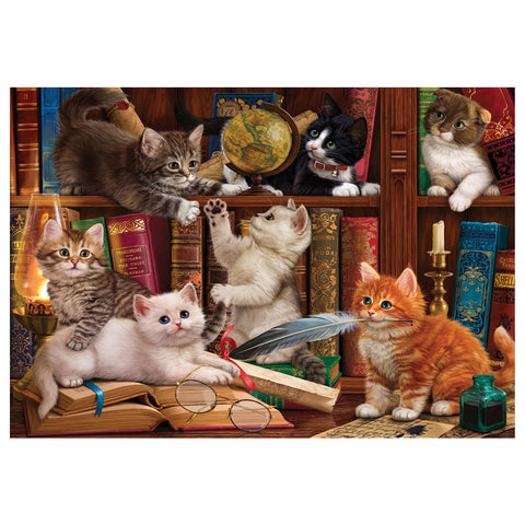 Kittens in the Library 500 Piece Jigsaw Puzzle