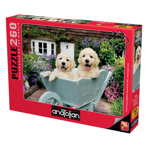 Puppies in a Wheelbarrow 260 Piece Jigsaw Puzzle