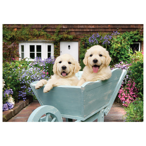 Puppies in a Wheelbarrow 260 Piece Jigsaw Puzzle