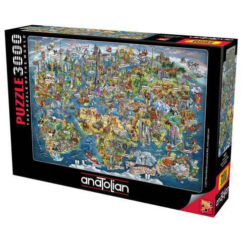 Wonderful World Map 3000 Piece Jigsaw Puzzle