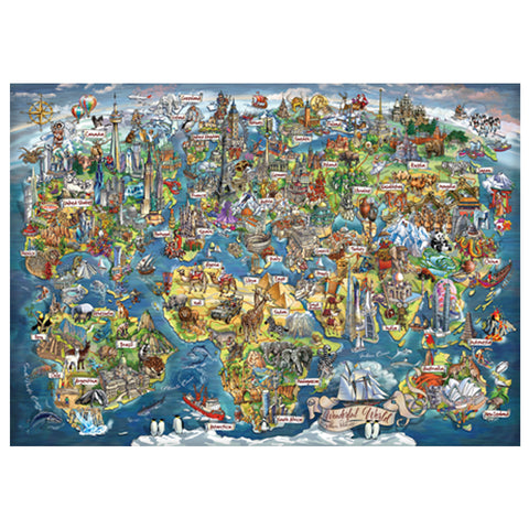 Wonderful World Map 3000 Piece Jigsaw Puzzle